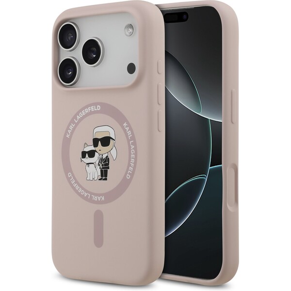 Karl-Lagerfeld-Liquid-Silicone-Karl-and-Choupette-MagSafe-kryt-iPhone-17-Pro-ruzovy