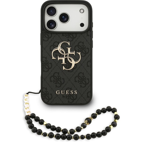 Guess-PU-4G-Metal-Logo-Strap-kryt-iPhone-17-Pro-cerny