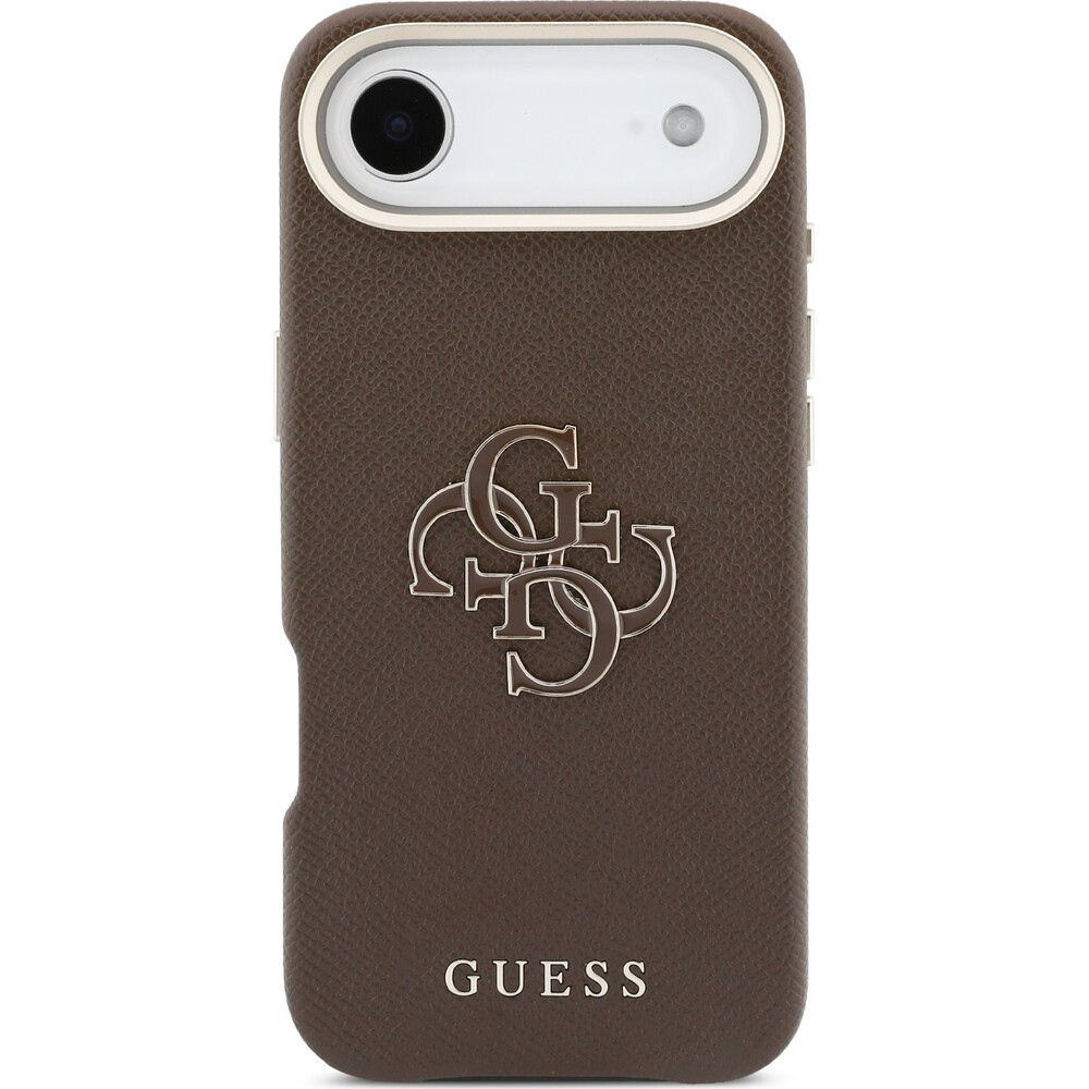 Guess-PU-Resin-Logo-kryt-iPhone-Air-hnedy