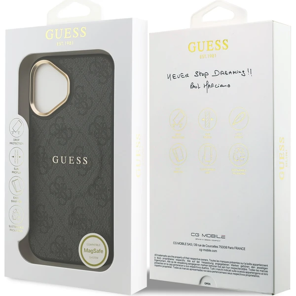 Guess-PU-Leather-4G-Gold-Frame-MagSafe-kryt-iPhone-17-cerny