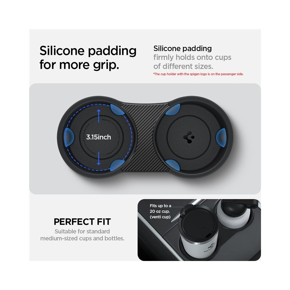 Spigen-Center-Console-Cup-Holder-Insert-vlozka-do-drzaku-napoju-2021-2022-Tesla-Model-Y-3-cerny