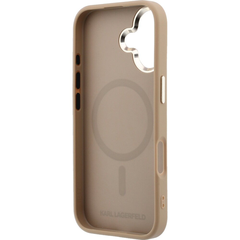 Karl-Lagerfeld-PU-Perforated-Gold-Dots-MagSafe-kryt-iPhone-17-bezovy
