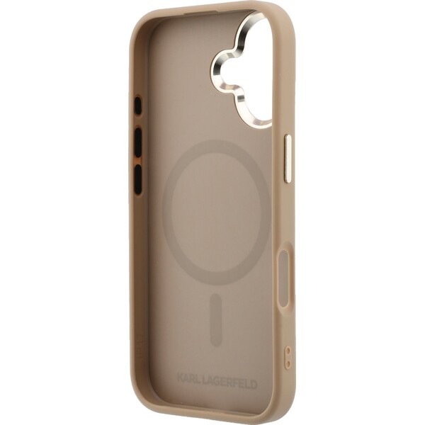 Karl-Lagerfeld-PU-Perforated-Gold-Dots-MagSafe-kryt-iPhone-17-bezovy