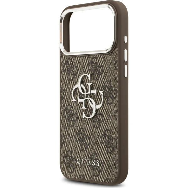 Guess-PU-4G-Metal-Logo-kryt-iPhone-17-Pro-Max-stribrny-hnedy