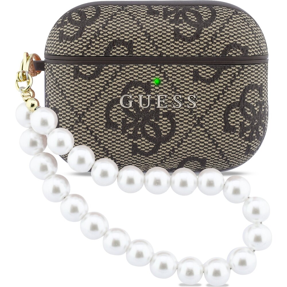 Guess-PU-4G-Classic-Logo-Pearl-Strap-pouzdro-AirPods-Pro-3-hnede