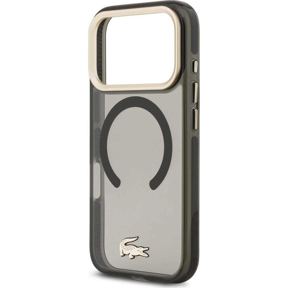 Lacoste-PC-TPU-Frosted-Finish-Gold-Logo-MagSafe-kryt-iPhone-17-Pro-cerny