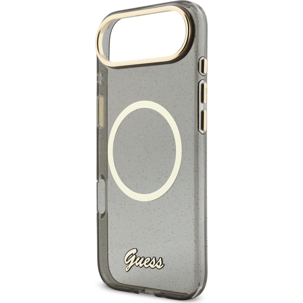 Guess-IML-Glitter-Script-Strap-MagSafe-kryt-iPhone-Air-cerny