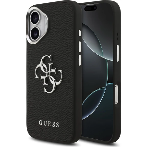 Guess-PU-Grained-4G-Metal-Logo-kryt-iPhone-17-cerny