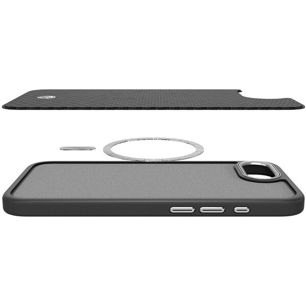 Spigen-Enzo-Aramid-MagSafe-kryt-iPhone-17e-16e-matne-cerny