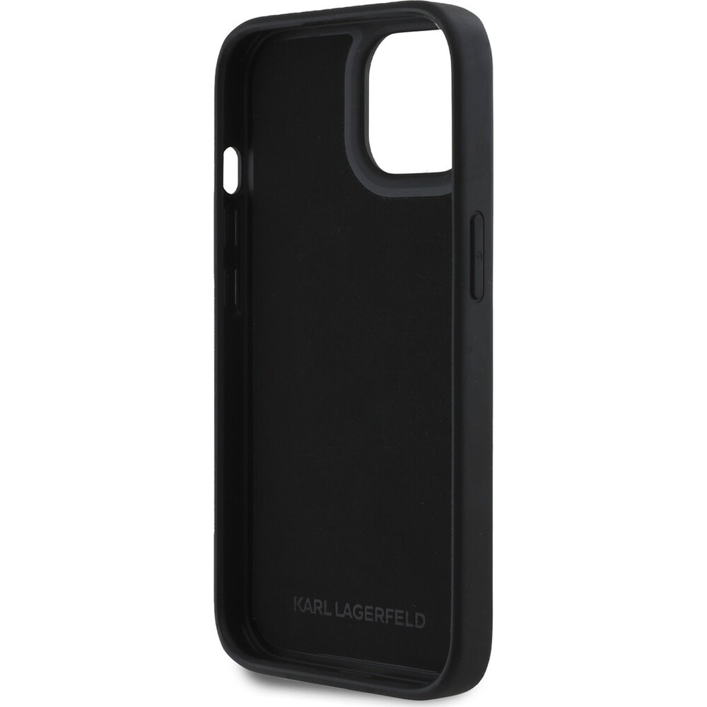 Karl-Lagerfeld-3D-Rubber-Glitter-Logo-kryt-iPhone-13-cerny
