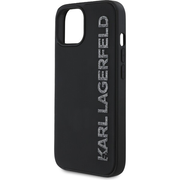 Karl-Lagerfeld-3D-Rubber-Glitter-Logo-kryt-iPhone-15-cerny