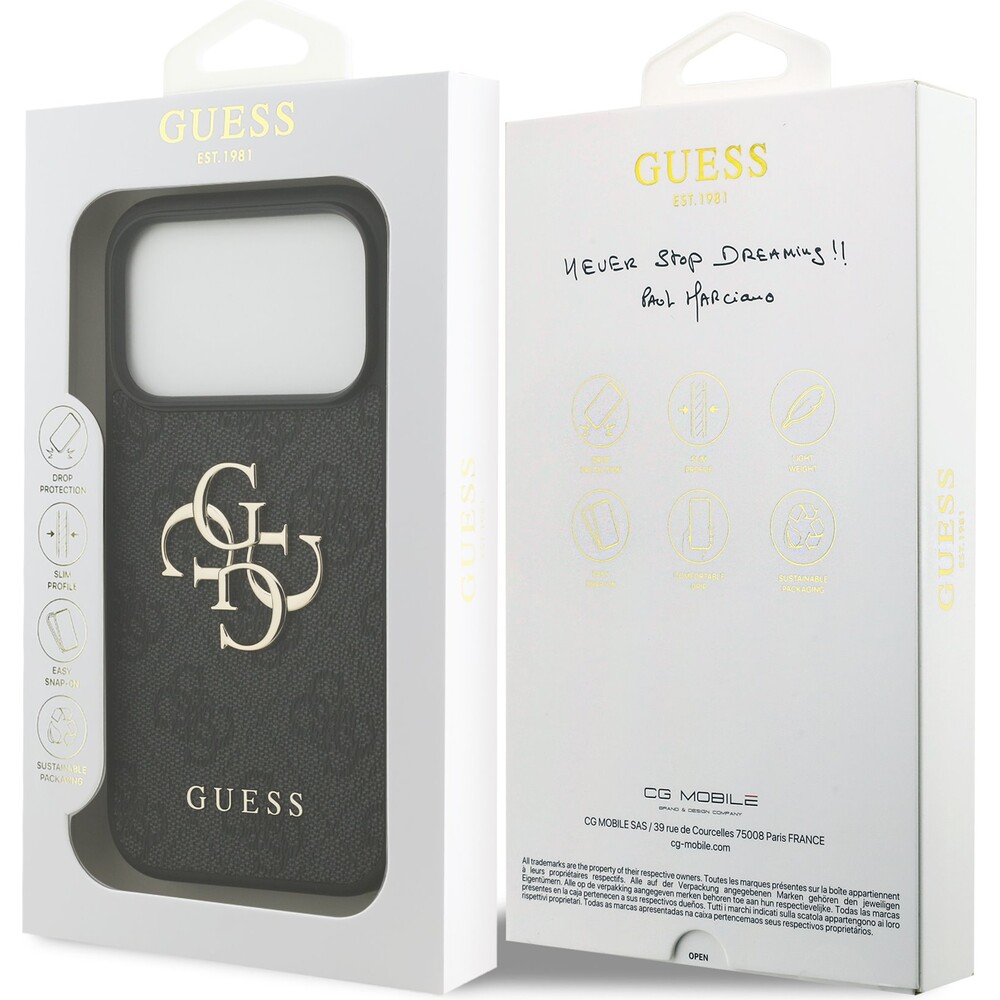 Guess-PU-4G-Metal-Logo-kryt-iPhone-17-Pro-sedy
