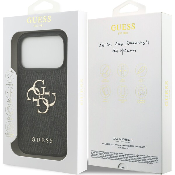 Guess-PU-4G-Metal-Logo-kryt-iPhone-17-Pro-sedy