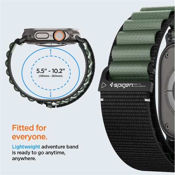 Spigen-Fabric-Band-hook-reminek-Apple-Watch-49-46-45-44mm-cerny-zeleny