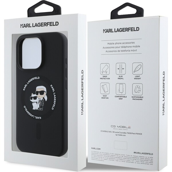 Karl-Lagerfeld-Liquid-Silicone-Karl-and-Choupette-MagSafe-kryt-iPhone-16-Pro-cerny