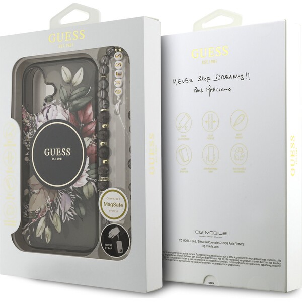 Guess-IML-Flowers-Strap-MagSafe-kryt-iPhone-17-cerny