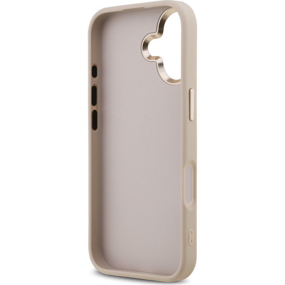 Guess-PU-Leather-4G-Metal-Logo-Gold-Frame-MagSafe-kryt-iPhone-17-ruzovy