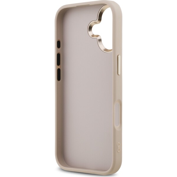 Guess-PU-Leather-4G-Metal-Logo-Gold-Frame-MagSafe-kryt-iPhone-17-ruzovy