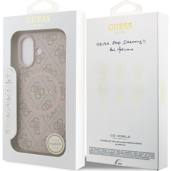 Guess-PU-Leather-4G-Colored-Ring-MagSafe-Zadni-Kryt-pro-iPhone-17-ruzovy