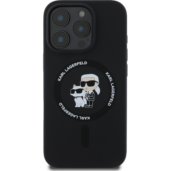 Karl-Lagerfeld-Liquid-Silicone-Karl-and-Choupette-MagSafe-kryt-iPhone-16-Pro-Max-cerny