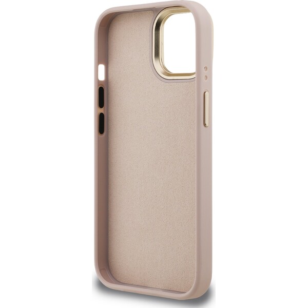 Guess-PU-4G-Metal-Logo-Stand-Camera-Frame-kryt-iPhone-15-ruzovy
