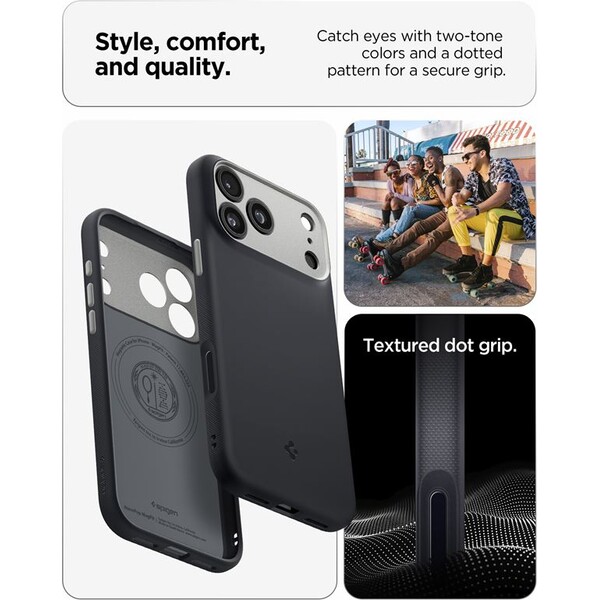 Spigen-Nano-Pop-MagSafe-kryt-iPhone-17-black-sesame