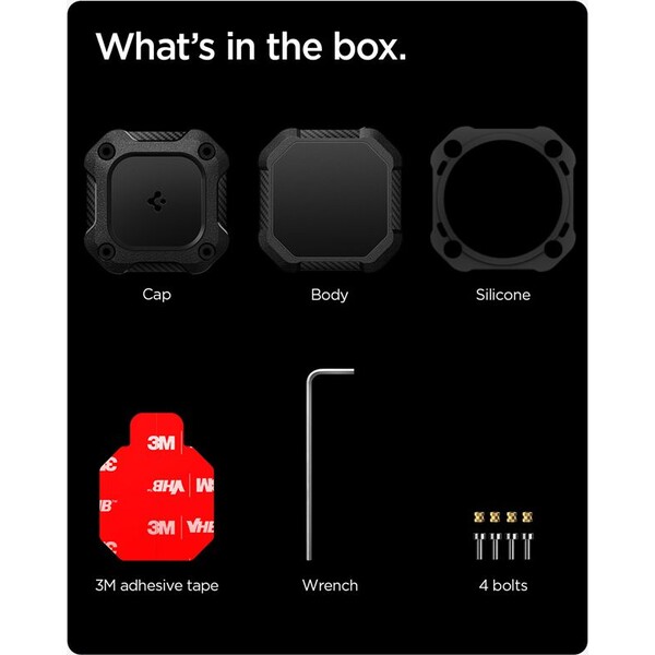 Spigen-Tough-Armor-IP67-vodeodolne-pouzdro-pro-Apple-AirTag-black-4-ks-
