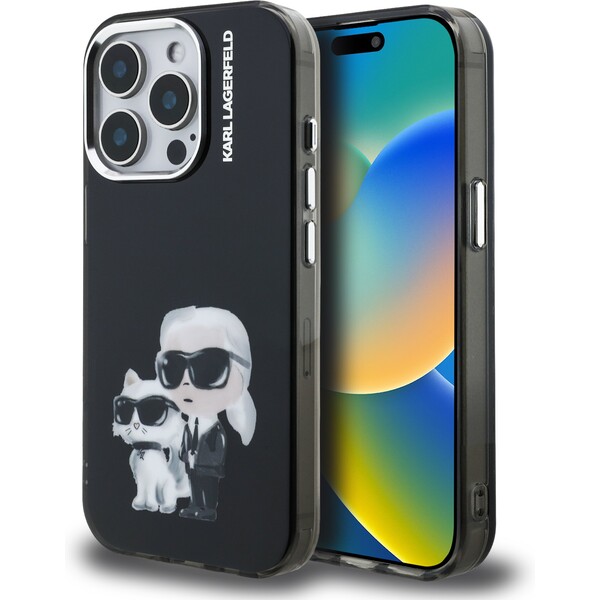 Karl-Lagerfeld-IML-Aquarelle-Karl-and-Choupette-kryt-iPhone-15-Pro-Max-cerny