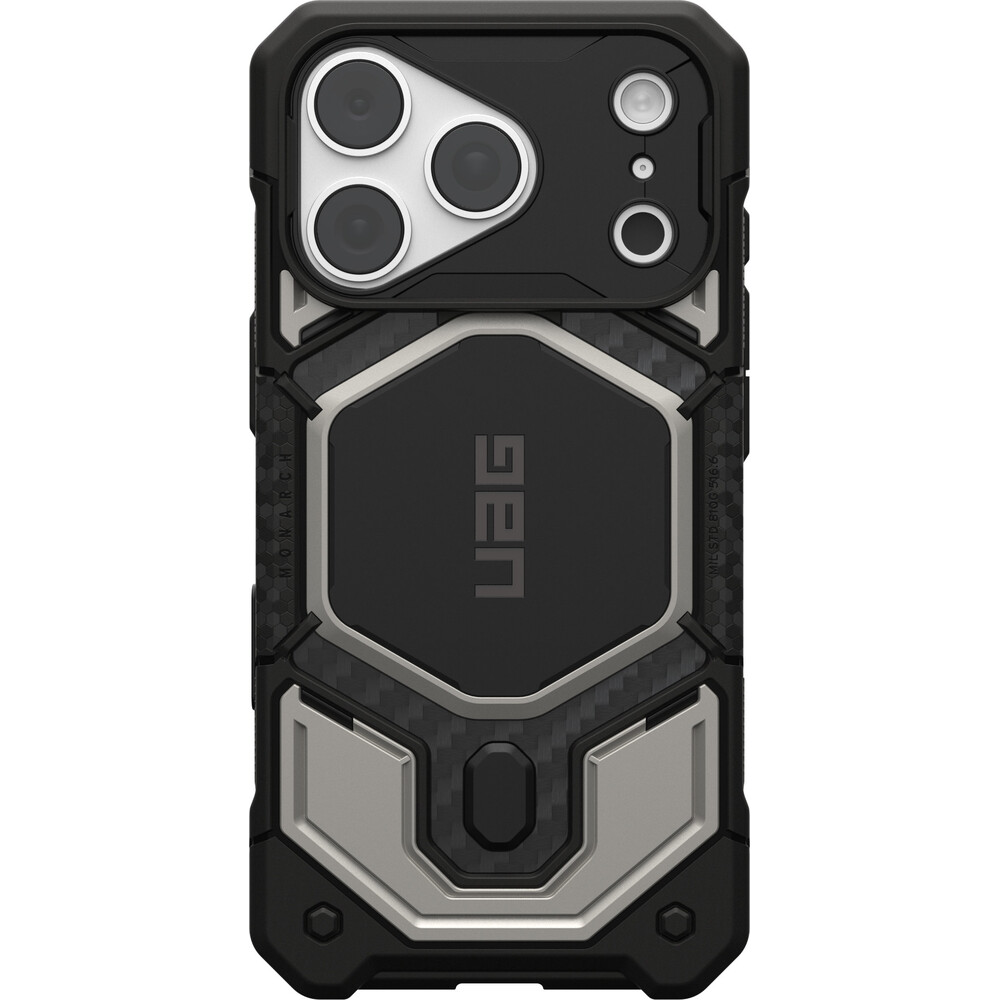 UAG-Monarch-Pro-MagSafe-Titanium-kryt-iPhone-18-Pro-17-Pro-stribrny