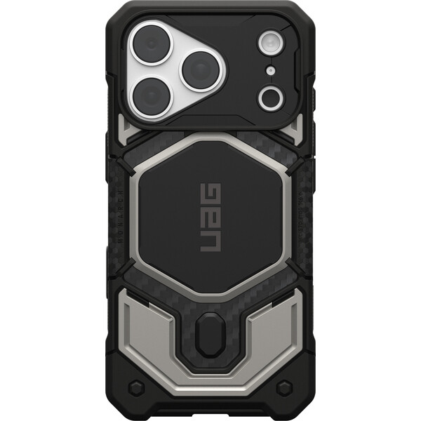 UAG-Monarch-Pro-MagSafe-Titanium-kryt-iPhone-18-Pro-17-Pro-stribrny