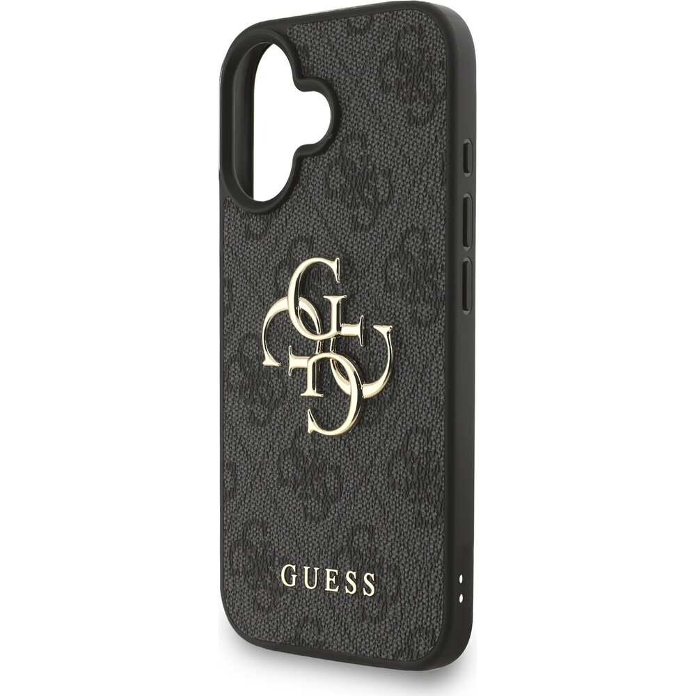 Guess-PU-4G-Metal-Logo-Strap-kryt-iPhone-16-cerny