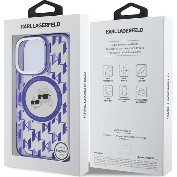 Karl-Lagerfeld-IML-Monogram-K-CH-Heads-MagSafe-kryt-pro-iPhone-16-Pro-Max-fialovy