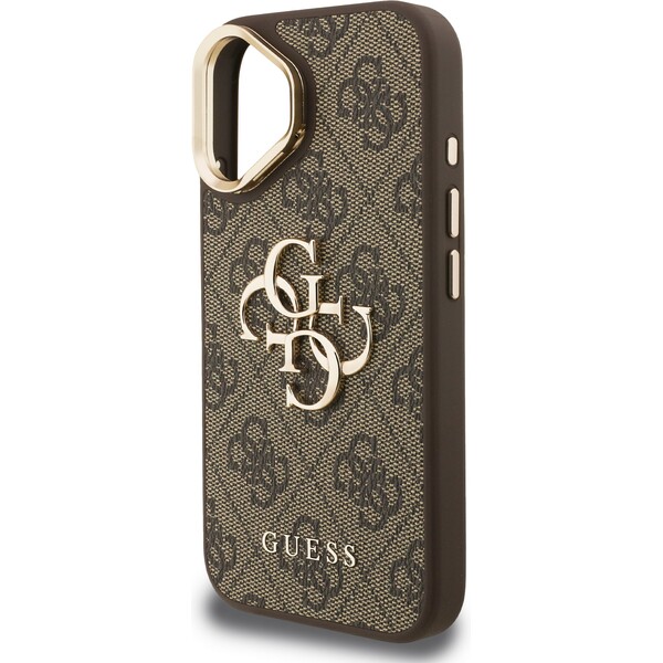 Guess-PU-4G-Metal-Logo-Stand-Camera-Frame-kryt-iPhone-16-hnedy