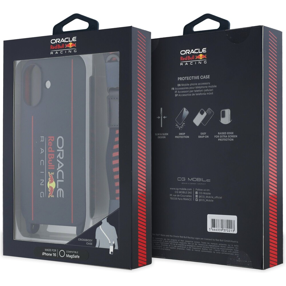 Oracle-Red-Bull-Racing-Silicone-Vertical-Logo-MagSafe-zadni-kryt-Crossbody-popruh-iPhone-16-modry