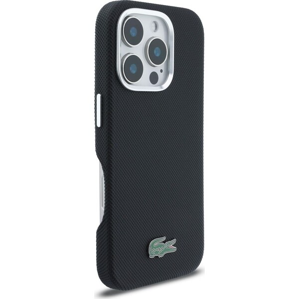 Lacoste-PVC-Iconic-Petit-Pique-Metal-Logo-MagSafe-kryt-iPhone-16-Pro-cerny