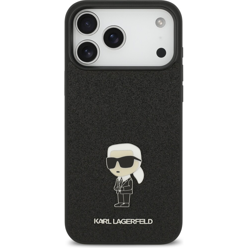 Karl-Lagerfeld-Fixed-Glitter-Metal-Ikonik-kryt-iPhone-17-Pro-Max-cerny