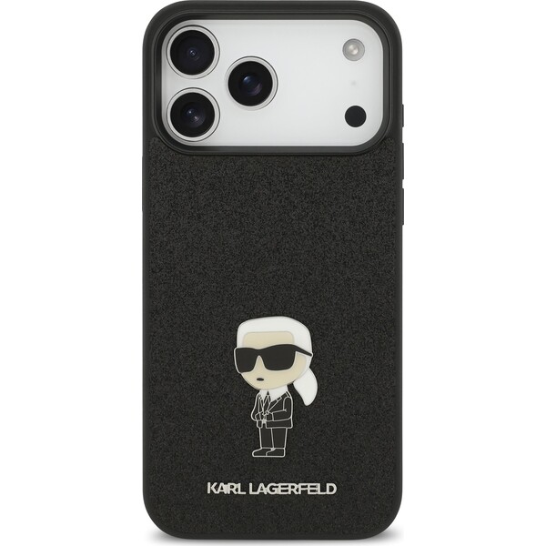 Karl-Lagerfeld-Fixed-Glitter-Metal-Ikonik-kryt-iPhone-17-Pro-Max-cerny
