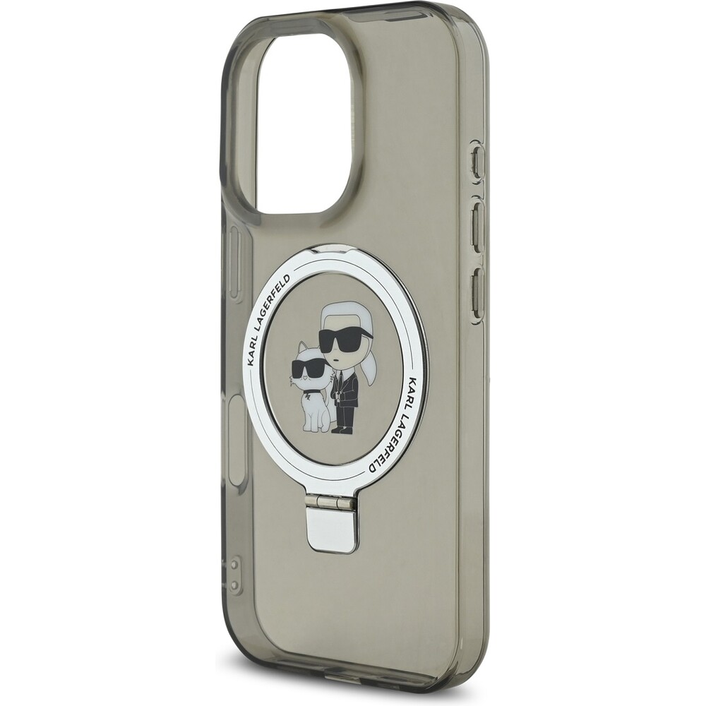 Karl-Lagerfeld-Ringstand-Karl-and-Choupette-MagSafe-kryt-pro-iPhone-16-Pro-Max-cerny
