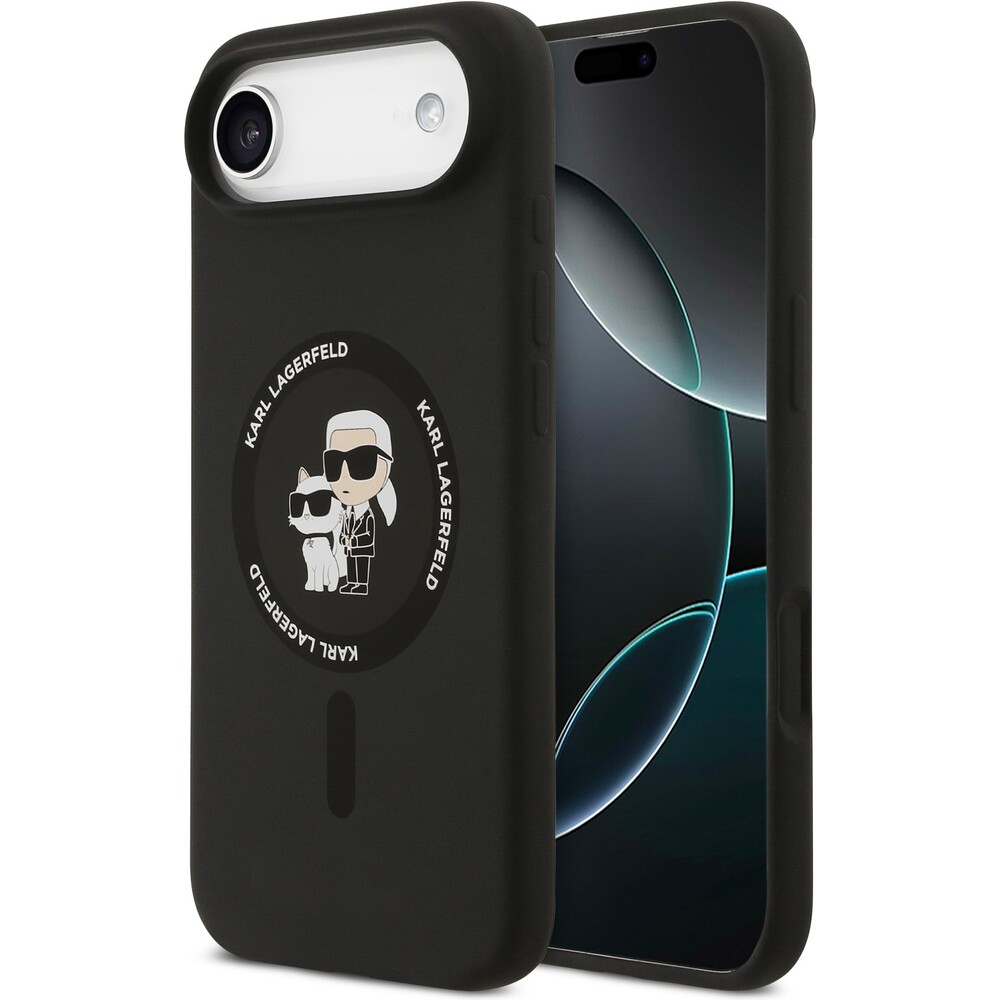 Karl-Lagerfeld-Liquid-Silicone-Karl-and-Choupette-MagSafe-kryt-iPhone-Air-cerny