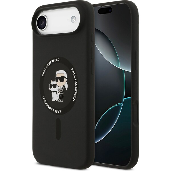 Karl-Lagerfeld-Liquid-Silicone-Karl-and-Choupette-MagSafe-kryt-iPhone-Air-cerny