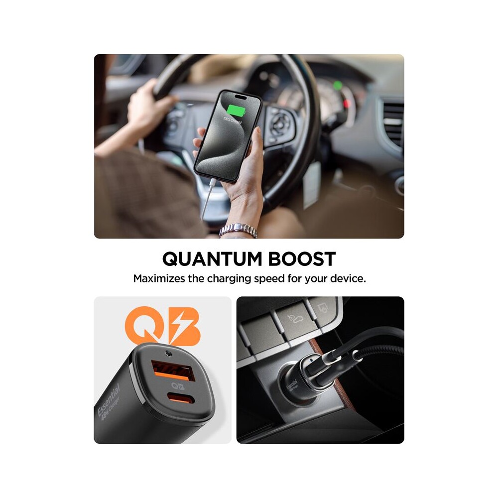 Spigen-ArcStation-Essential-48W-nabijecka-do-auta-cerna