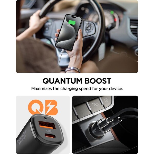 Spigen-ArcStation-Essential-48W-nabijecka-do-auta-cerna