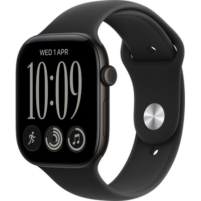 Apple Watch Series 12 Cellular (42mm) Černý hliník s černým sportovním řemínkem M/L