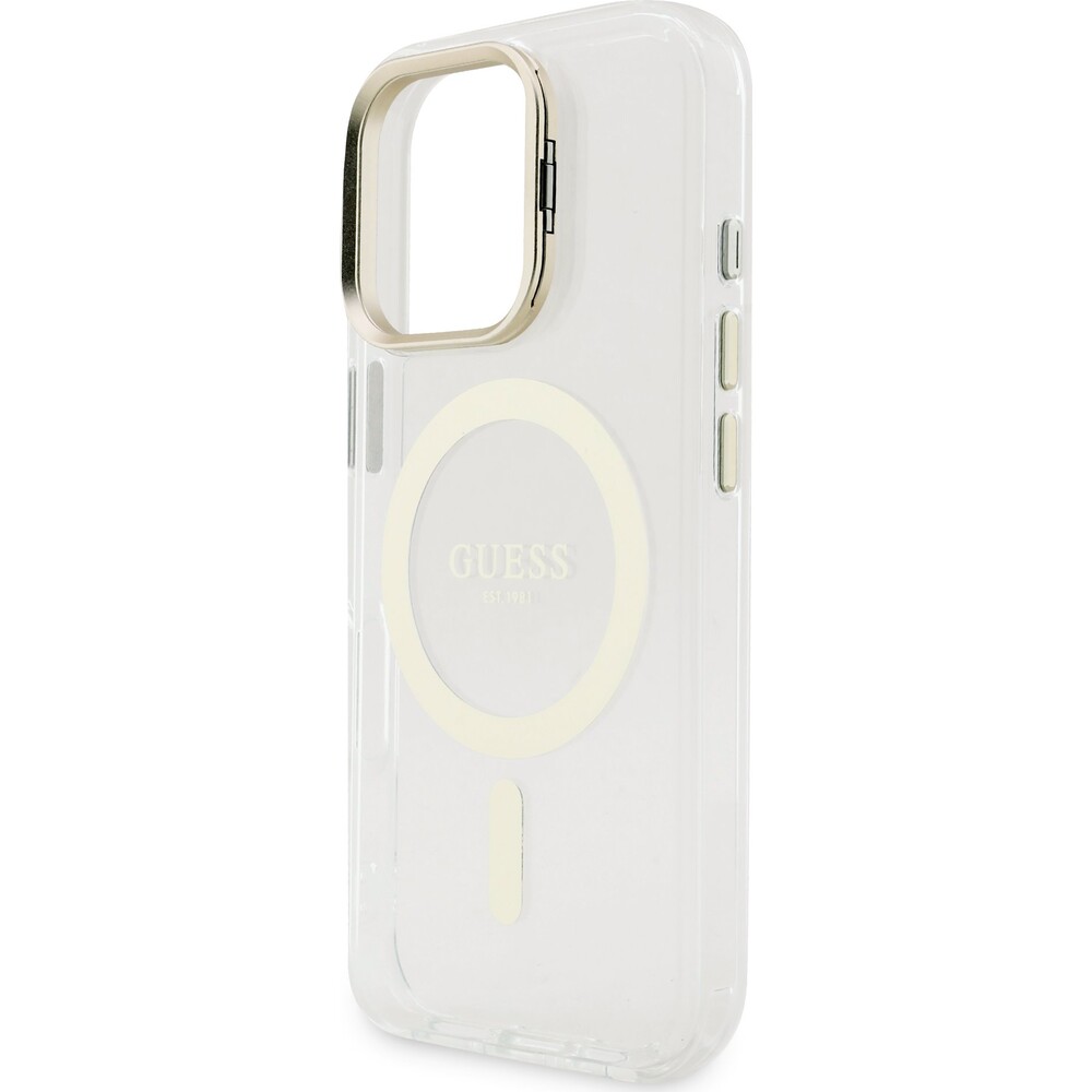 Guess-PC-TPU-Electroplated-Stand-Camera-Frame-MagSafe-kryt-s-vymenitelnym-pozadim-iPhone-16-Pro