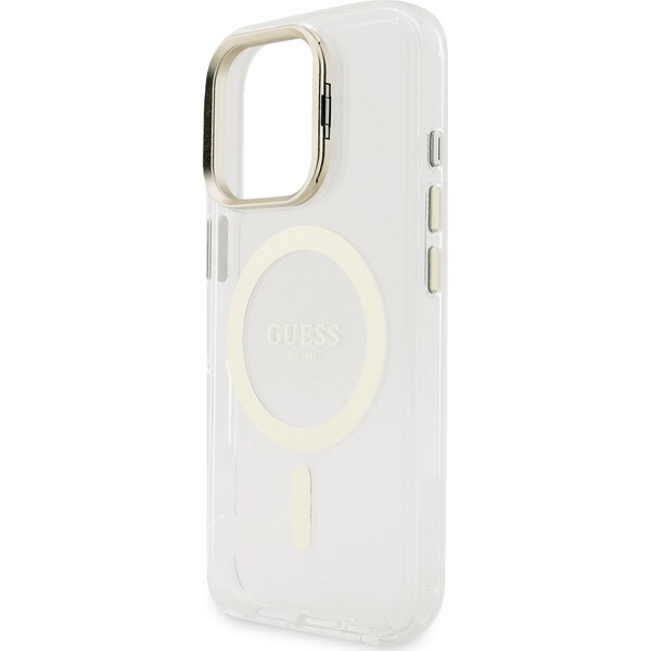 Guess-PC-TPU-Electroplated-Stand-Camera-Frame-MagSafe-kryt-s-vymenitelnym-pozadim-iPhone-16-Pro