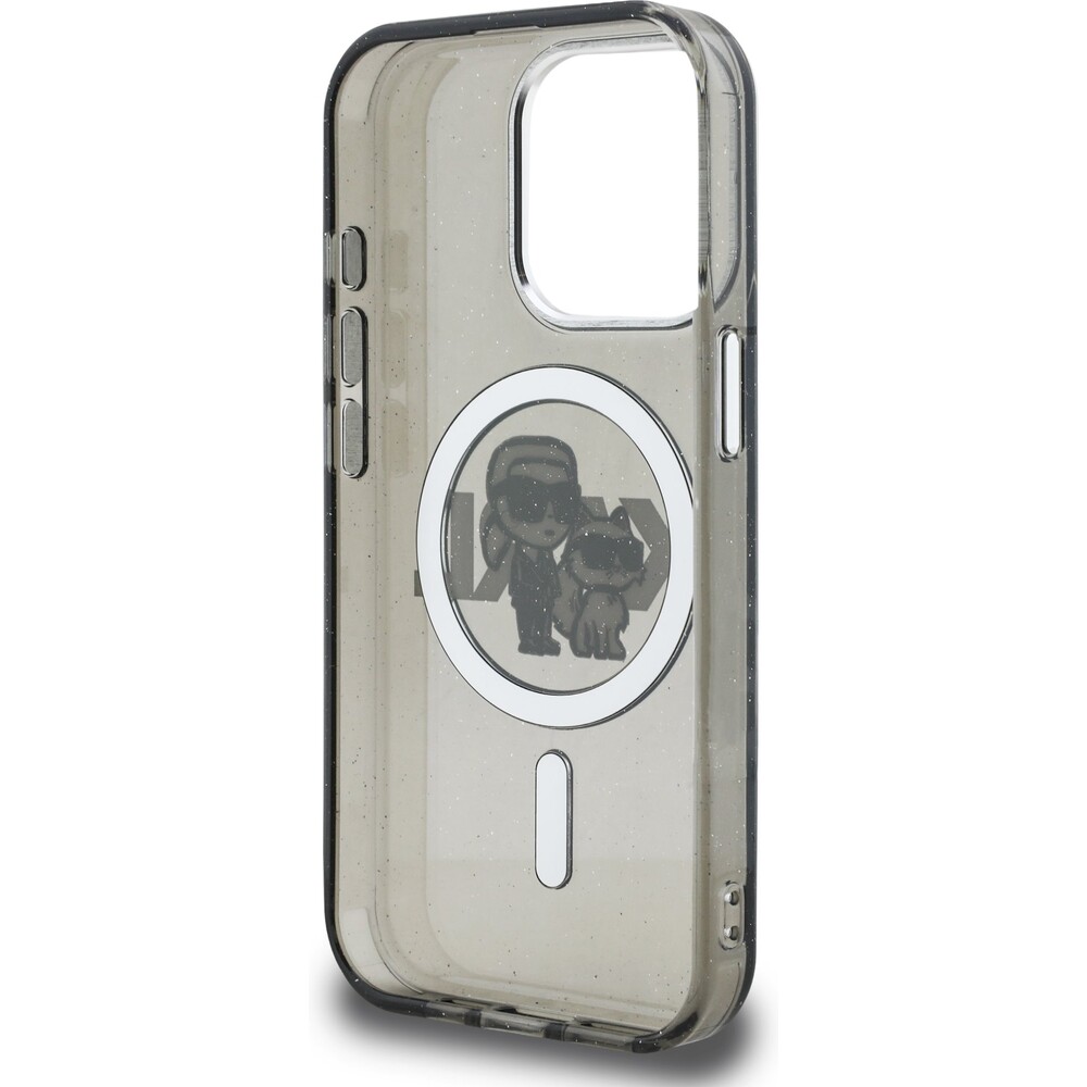 Karl-Lagerfeld-IML-Glitter-Karl-and-Choupette-Sketch-MagSafe-kryt-iPhone-15-Pro-cerny