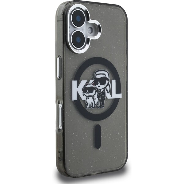 Karl-Lagerfeld-IML-Glitter-Karl-and-Choupette-Sketch-MagSafe-kryt-iPhone-16-cerny