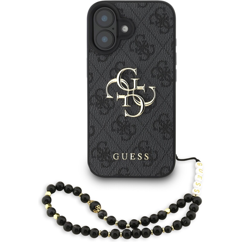 Guess-PU-4G-Metal-Logo-Strap-kryt-iPhone-16-cerny