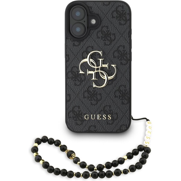 Guess-PU-4G-Metal-Logo-Strap-kryt-iPhone-16-cerny