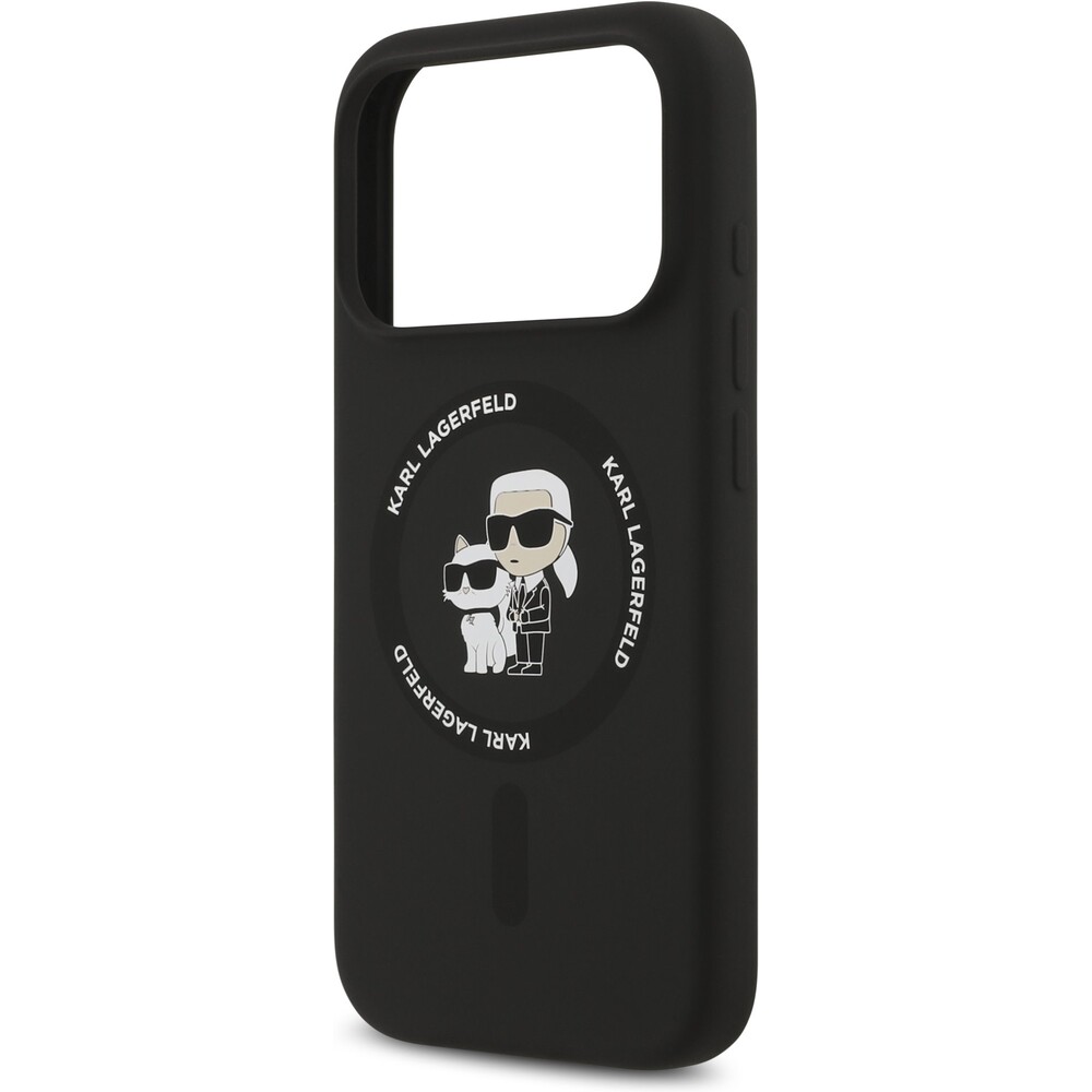 Karl-Lagerfeld-Liquid-Silicone-Karl-and-Choupette-MagSafe-kryt-iPhone-17-Pro-Max-cerny
